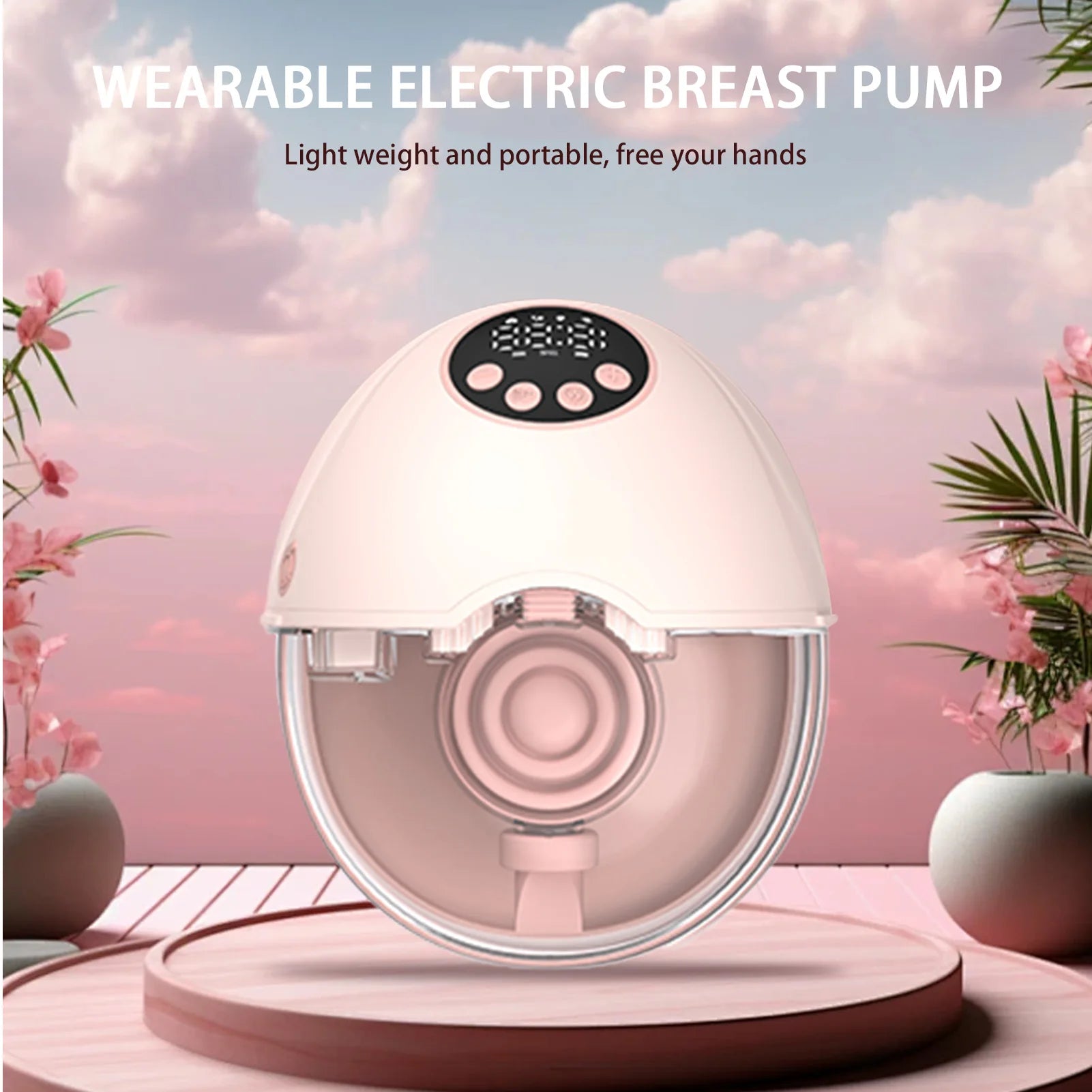 Hands Free Breast Pump 4 Modes 12Levels Auto Stop Wearable Breast Pump BPA-free Safe Double-Sealed Electric Cordless Breast Pump