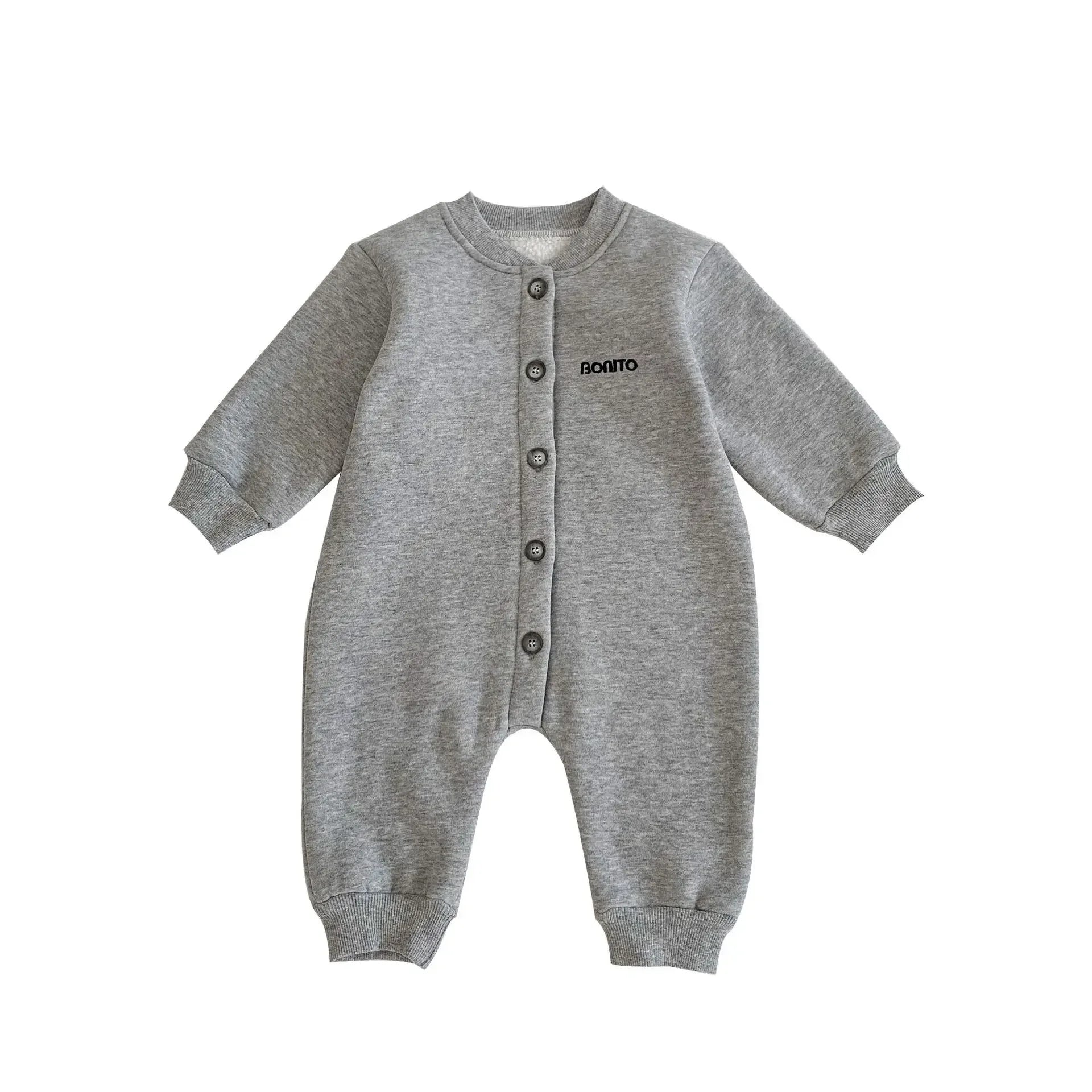 Newborn Clothes Thickened Autumn Winter Baby Solid Color Jumpsuots Newborn Boys Girls Clothes with Plush Baby Long Sleeve Romper