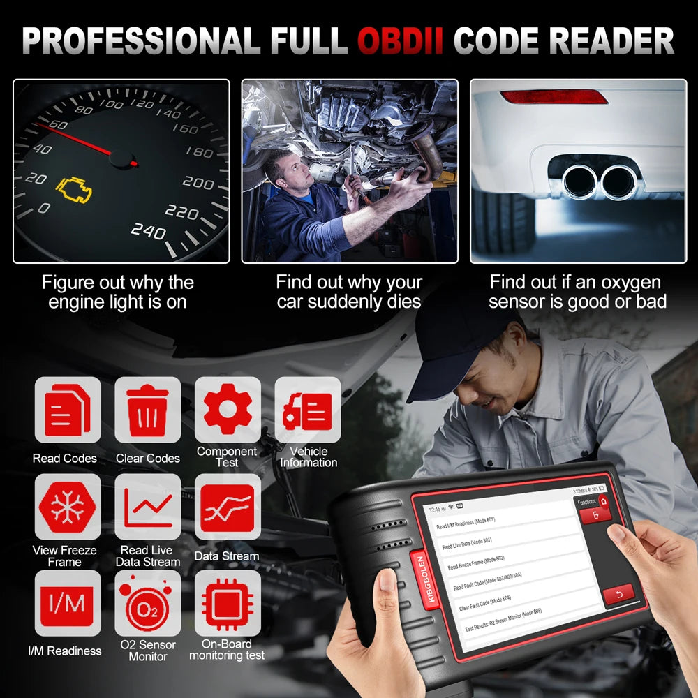 KINGBOLEN S6 OBD2 Scanner All System Car Diagnostic Tools 28 Service BMS/TPMS/ABS Bleeding FCA AutoAuth Lifetime Free Update