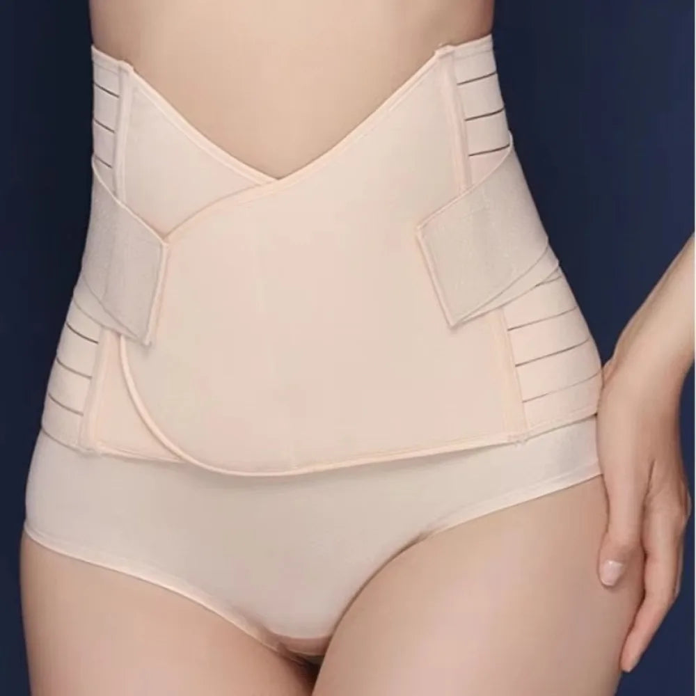 Memory Soft Rubber Bone Corset Postpartum Breathable High Fit Belly Band Adjustable Pregnant Tummy Belly Belt Wrap for Women