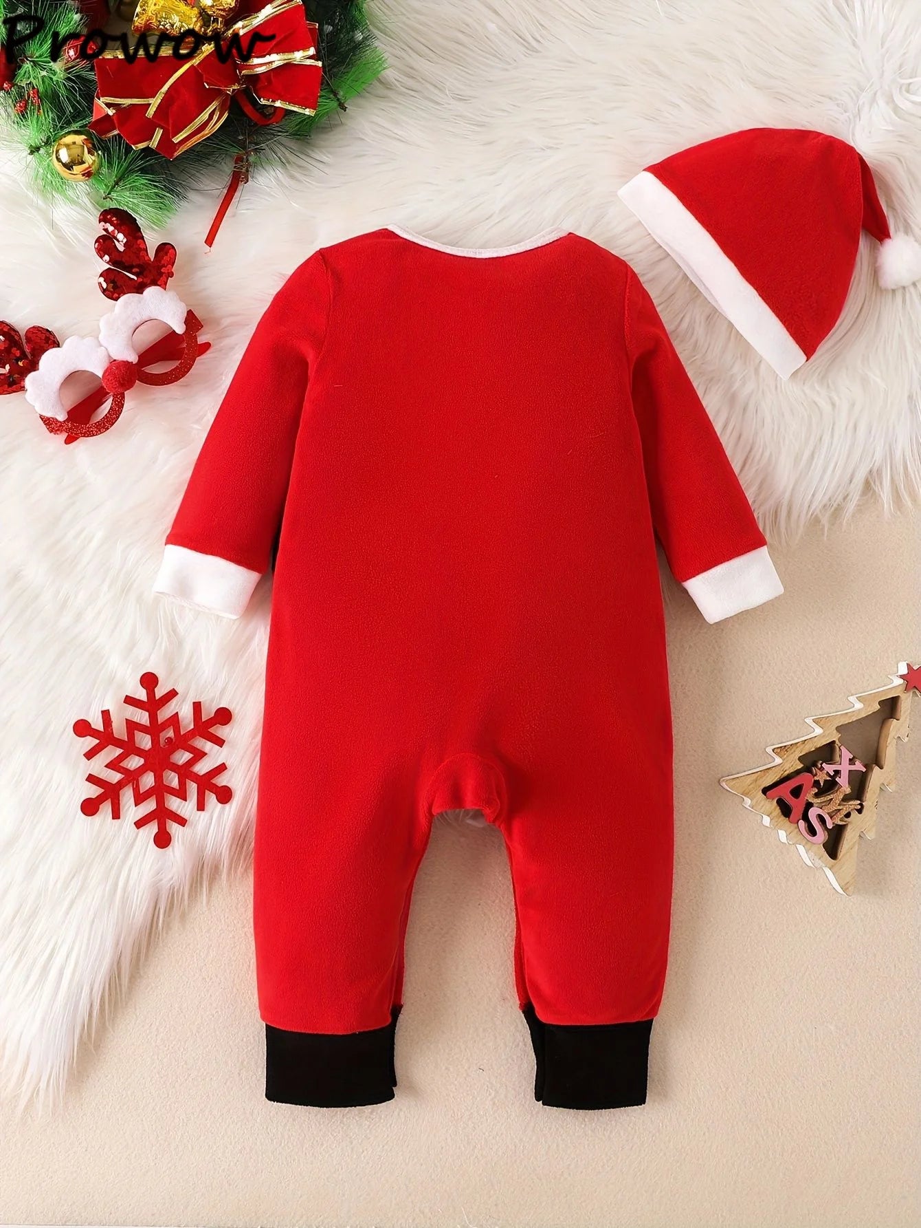 Prowow Baby Christmas Clothes 2025 Cartoon Pattern Green Romper Xmas Jumpsuit For Kids Newborn New Year Baby Costume Boy Girls