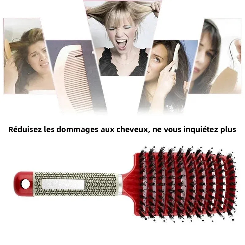 Hair Brush Scalp Massage Comb Hairbrush Boar Bristle Nylon Women Wet Curly Detangle Hair Brush Salon Hairdressing Styling Tool