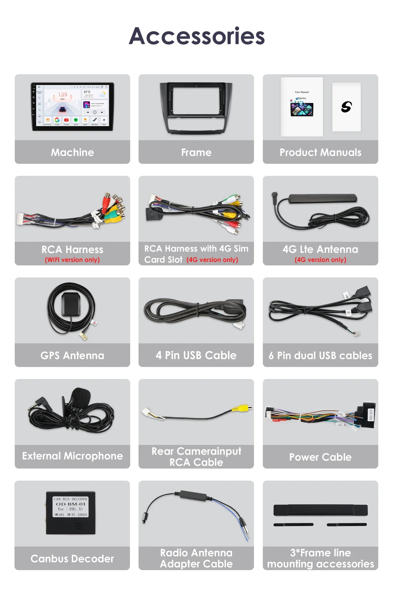 Hizpo 9inch 2Din Android13 Car Radio for BMW 1 Series E81 E82 E87 E88 AT MT Navigation GPS RDS DSP Android Auto CarPlay 360° CAM