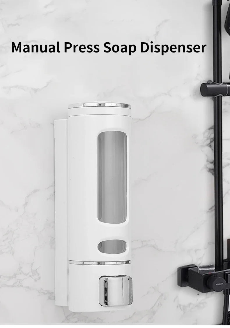 Lamgool Single/double Soap Dispenser Wall-Mount Shower Bath Shampoo Dispenser Liquid Soap Container Bathroom Accessories