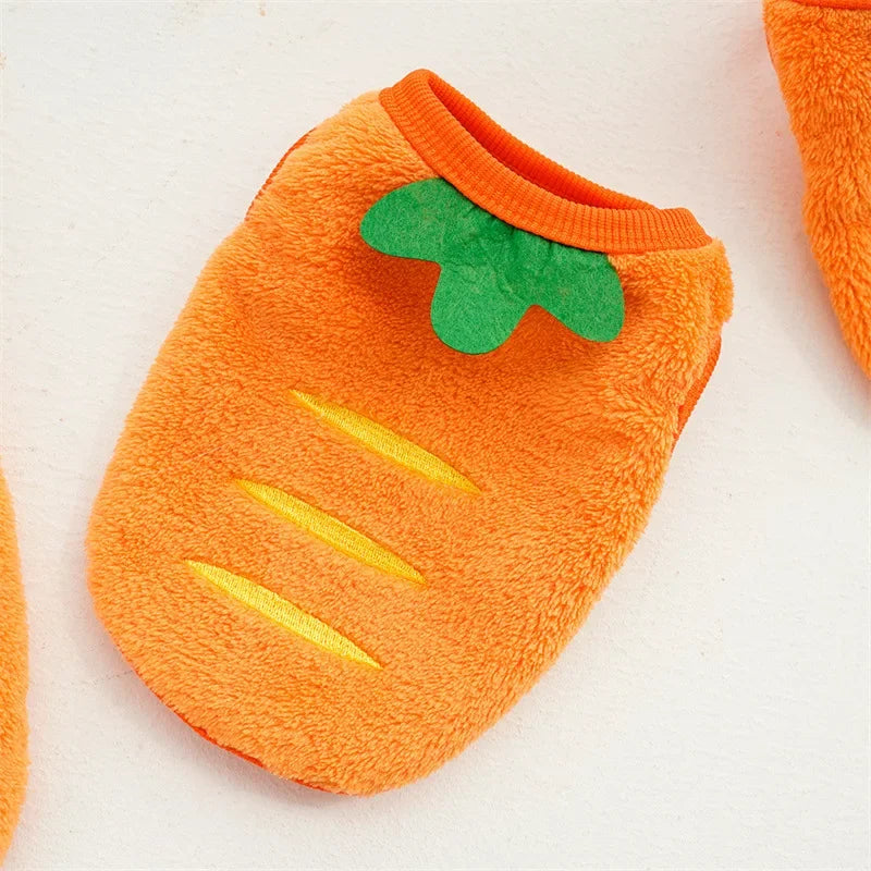 New Pet Dog Winter Warm Carrot Clothes Dog Plus Fleece Sweater Cat Clothing Supplies Designer Dog Clothes Cat Clothes