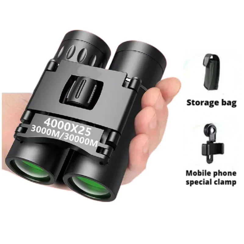 4000x25 Binoculars HD Portable Foldable High Quality Suitable for Travel Hiking Bird-watching Concerts