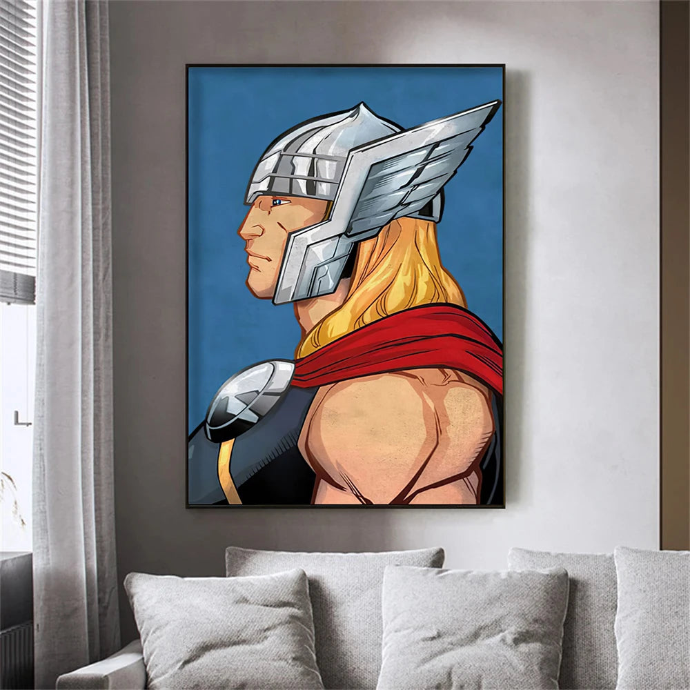 Marvel Movies Superheroes Wall Art Poster SpiderMan Lron Man Cartoon Canvas Painting Print Kids Room Home Decor Mural