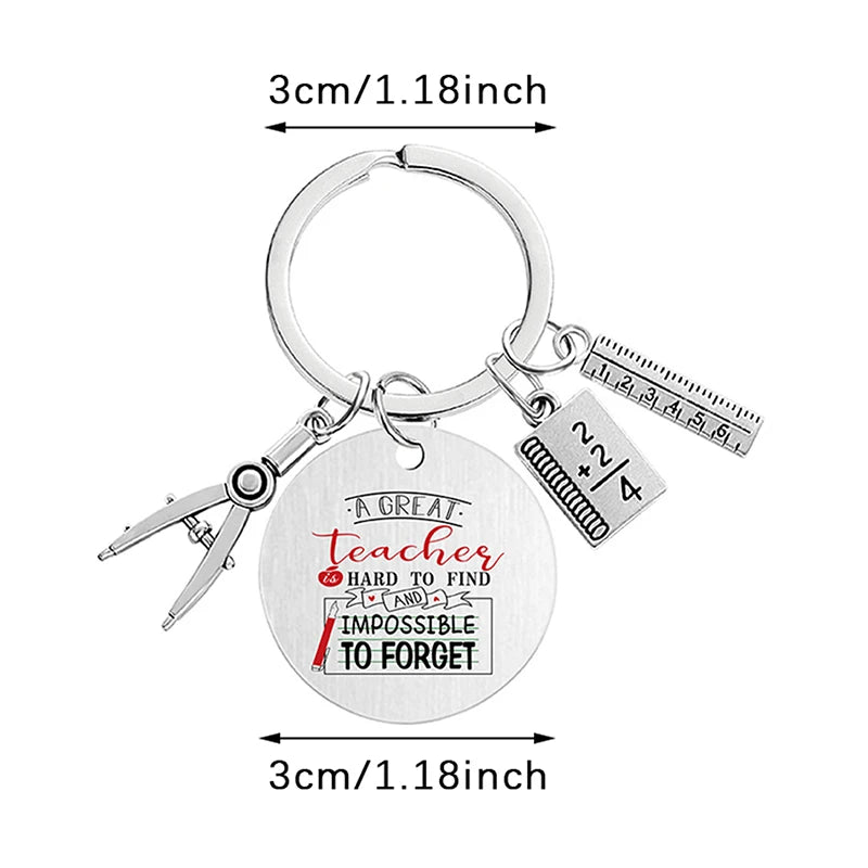 Teacher Key Chain Thank You Teacher Text Popular Pendant Key Chain Teachers'Day Pendant Gifts For Teachers