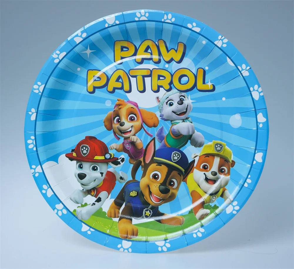 Paw Patrol Birthday Decoration Tableware Tablecloth Children Gift Candy Box Backdrop Dog Balloon Party Favors For Kids Birthday
