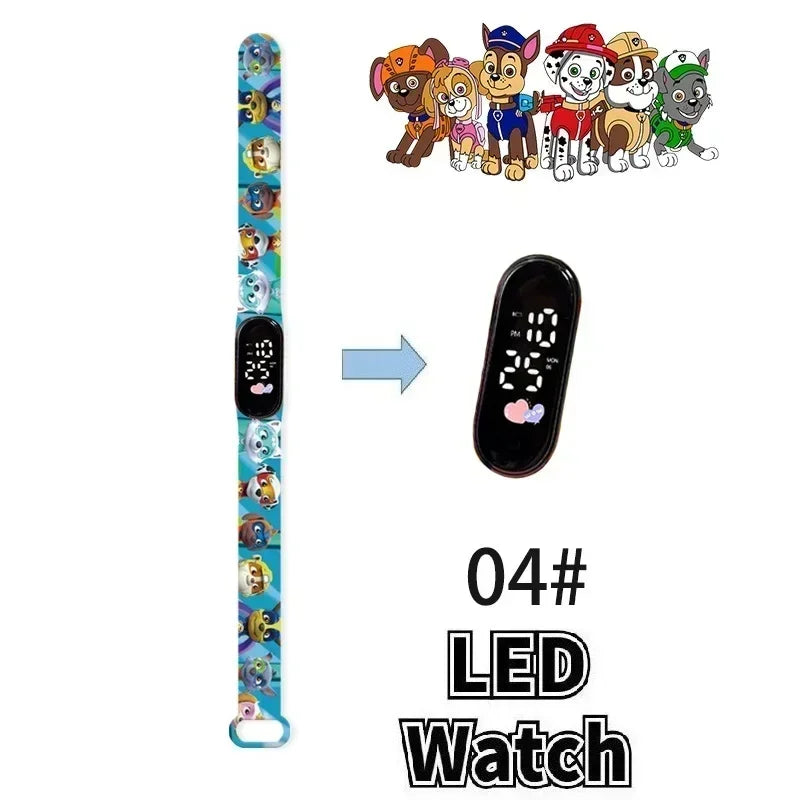 PAW PATROL Pokemon Anime Kawaii Pika Chuka Ibrabra Jingle Cat Pass Digital Waterproof LED boy girl Watch Kids Birthday Gift Toys