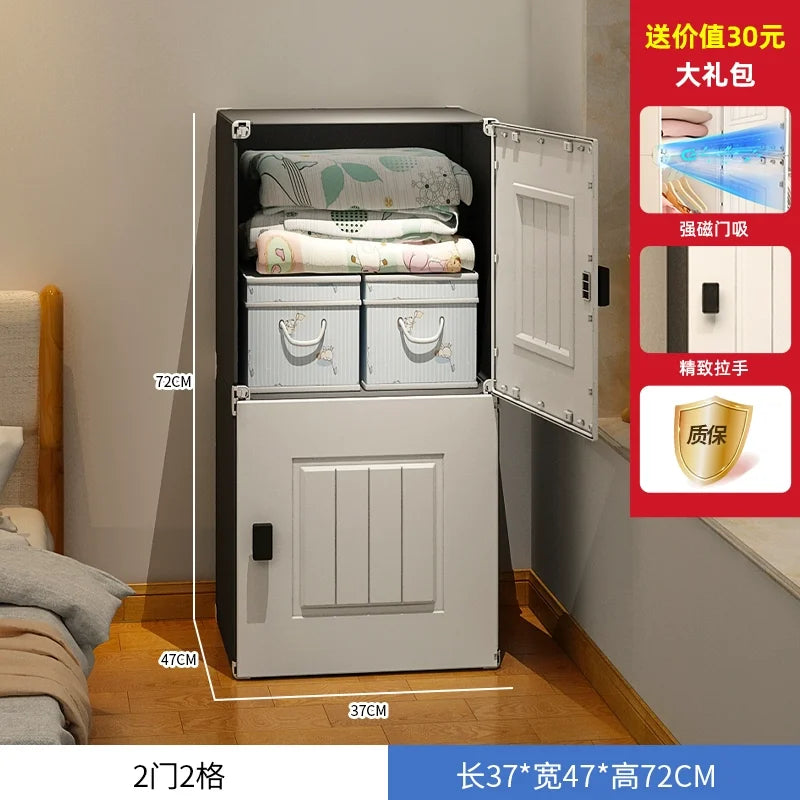 Armoire européenne, organisateur d'assemblage Simple, petite étagère de garde-robe, boîte de rangement en plastique pour enfants, placard de chambre à coucher, rangement Portable