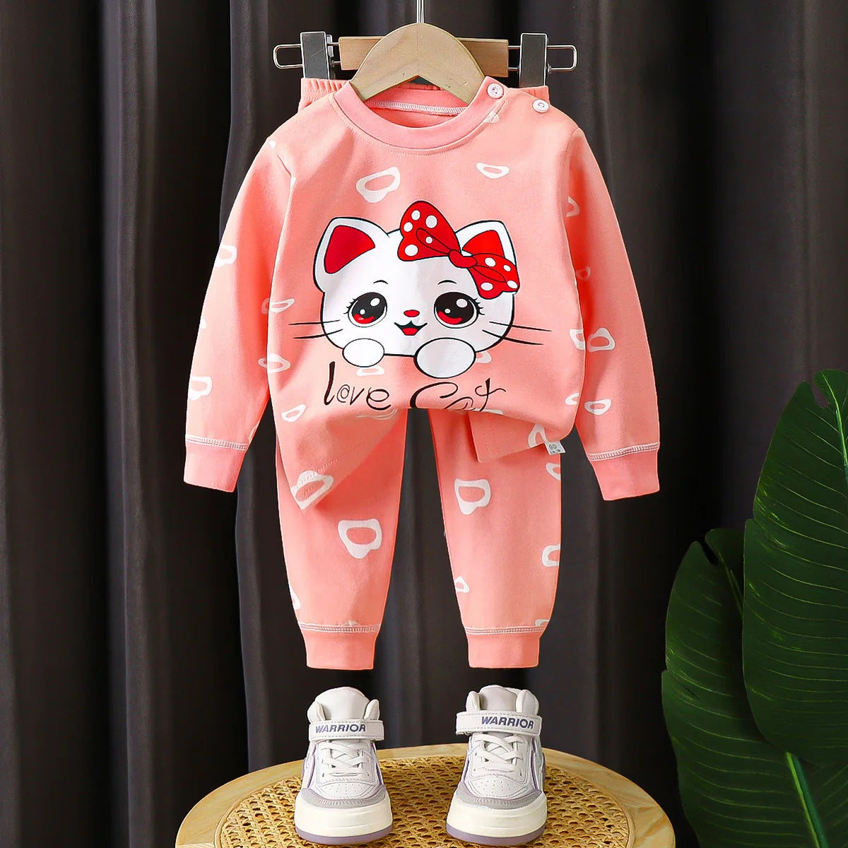 Baby Boys Clothes Sets cotton Bear Boys Girls Long Sleeve Top +Pants 2pcs Kids Clothes pajamas Suit