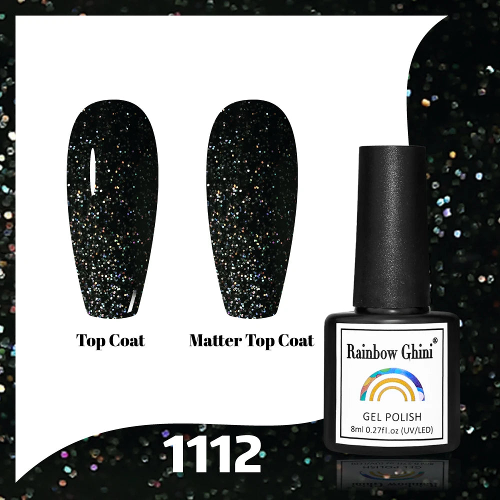 Gel Vernis à ongles semis permanents Paillettes 8Ml 150 couleurs