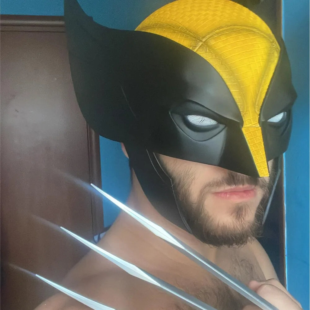mar-vel Damaged Wolverine Mask with Magnatic Eyes 1:1 3D Resin Halloween Cosplay Mask Wolverine Helmet Cos masque for Gift