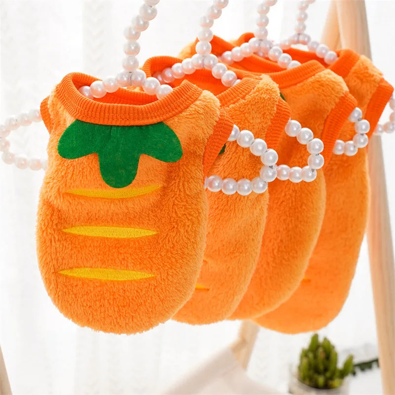 New Pet Dog Winter Warm Carrot Clothes Dog Plus Fleece Sweater Cat Clothing Supplies Designer Dog Clothes Cat Clothes