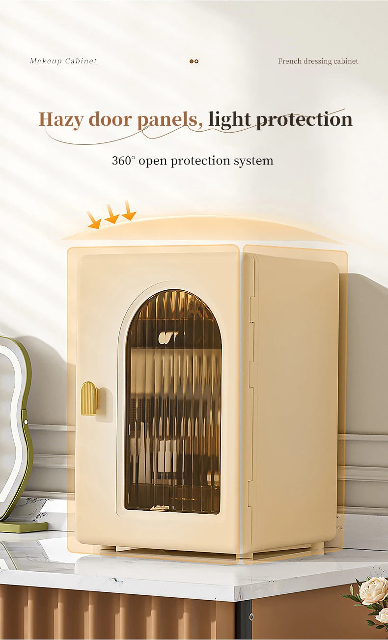 Desktop Cosmetic Storage Cabinet Large Capacity Drawer Makeup Organizer Box Luxury DustProof Perfume Lipstick Skincare Holder