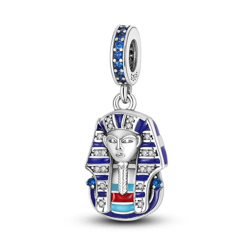 Pyramid Mum Dangle Charm Fit Pandora Bracelet 925 Sterling Silver Cleopatra Pharaoh Charms Beads Pendant Silver Original Jewelry