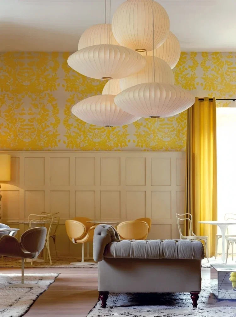 Denmark Design Bubble Silk Pendant Lamp Chandelier Suspension Hanging Light for Dining Living Room Kitchen Island Bedroom Loft