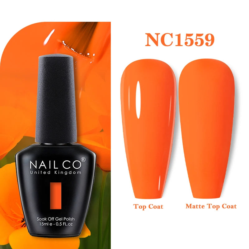 NAILCO Vernis Semi Permanent UV Gel Nail Polish Black White Color Nails Art Manicure TOP BASE Varnish Hybrid Nail Professionals