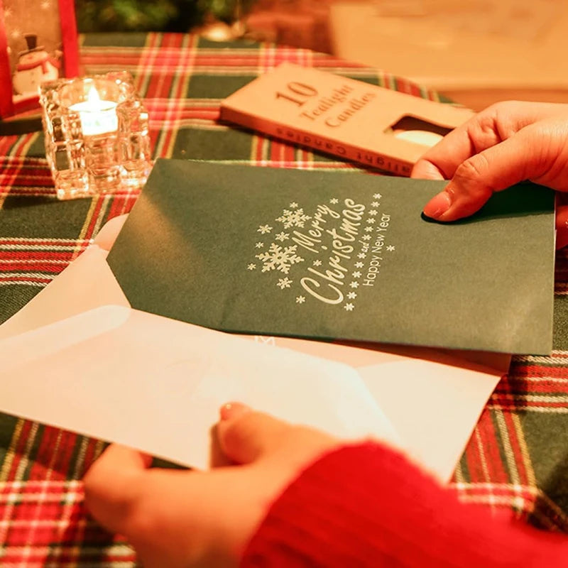 New 2/1PC 3D Pop Up Shining Christmas Greeting Cards Tree Handmade Card with Envelope For Xmas New Year Thanksgiving Day Gifts