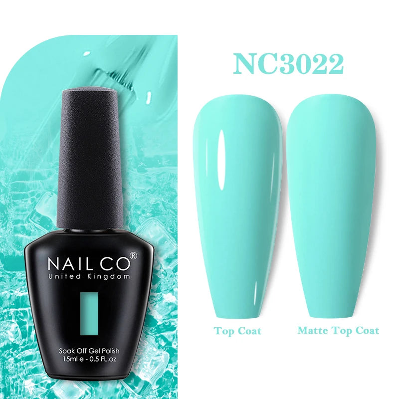 NAILCO Vernis Semi Permanent UV Gel Nail Polish Black White Color Nails Art Manicure TOP BASE Varnish Hybrid Nail Professionals