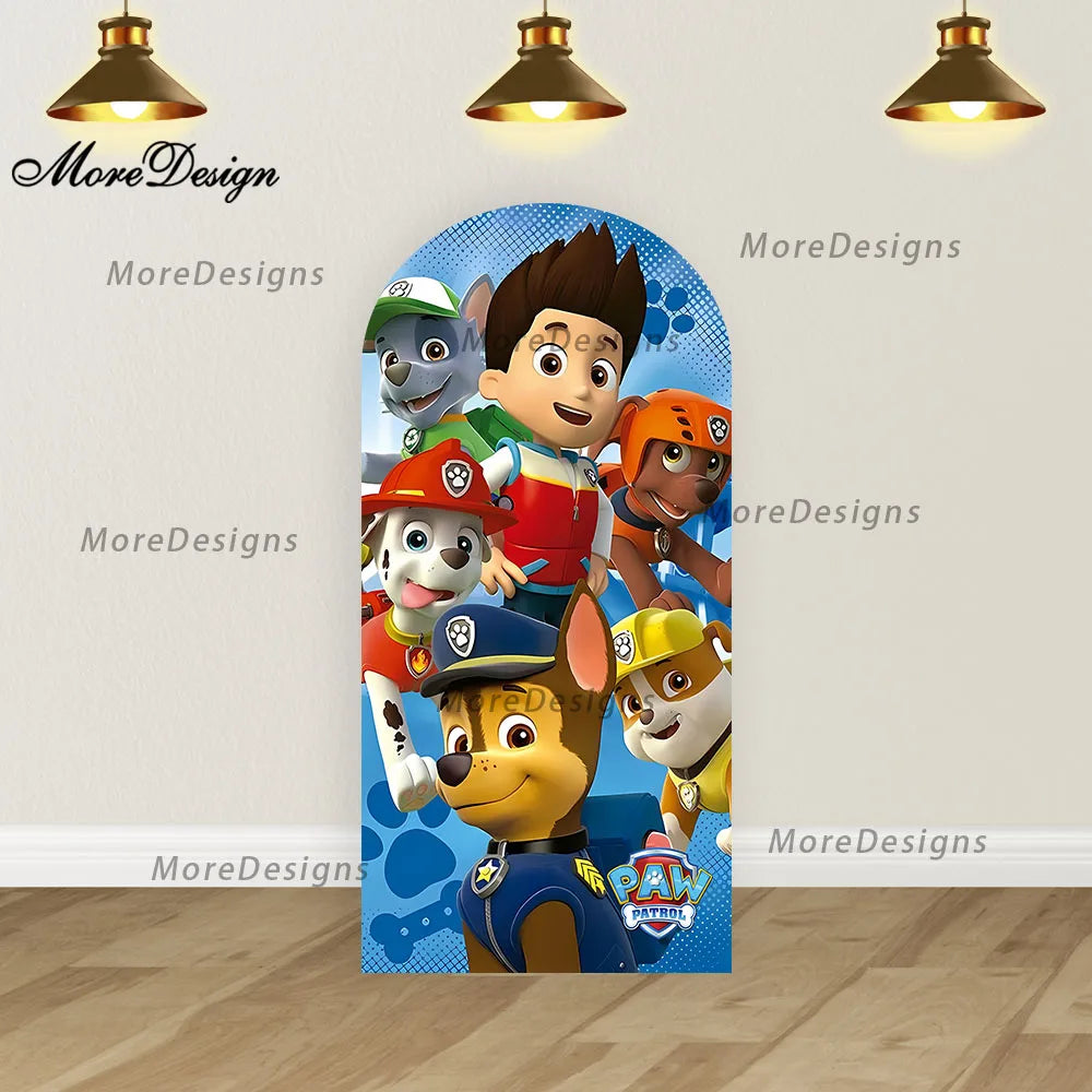 Paw Patrol Arch Covers Kids Birthday Party Photo Backdrop Baby Shower Decoration Cover Double-sided Zipper Photography Props