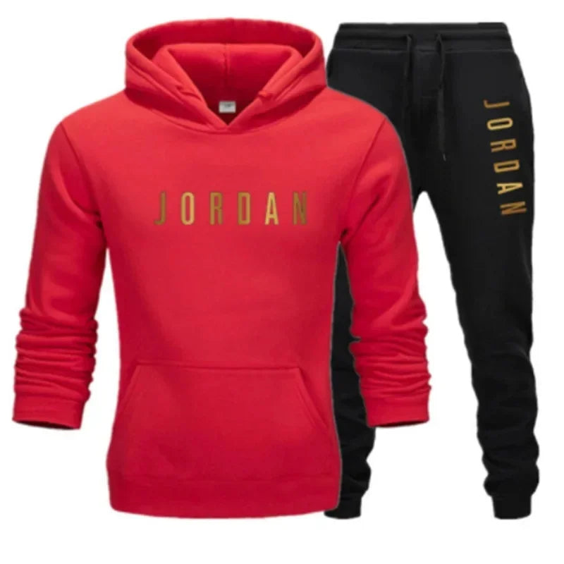 Ensemble 2 pièces de sport imprimé sweat a capuche & pantalon Jordan