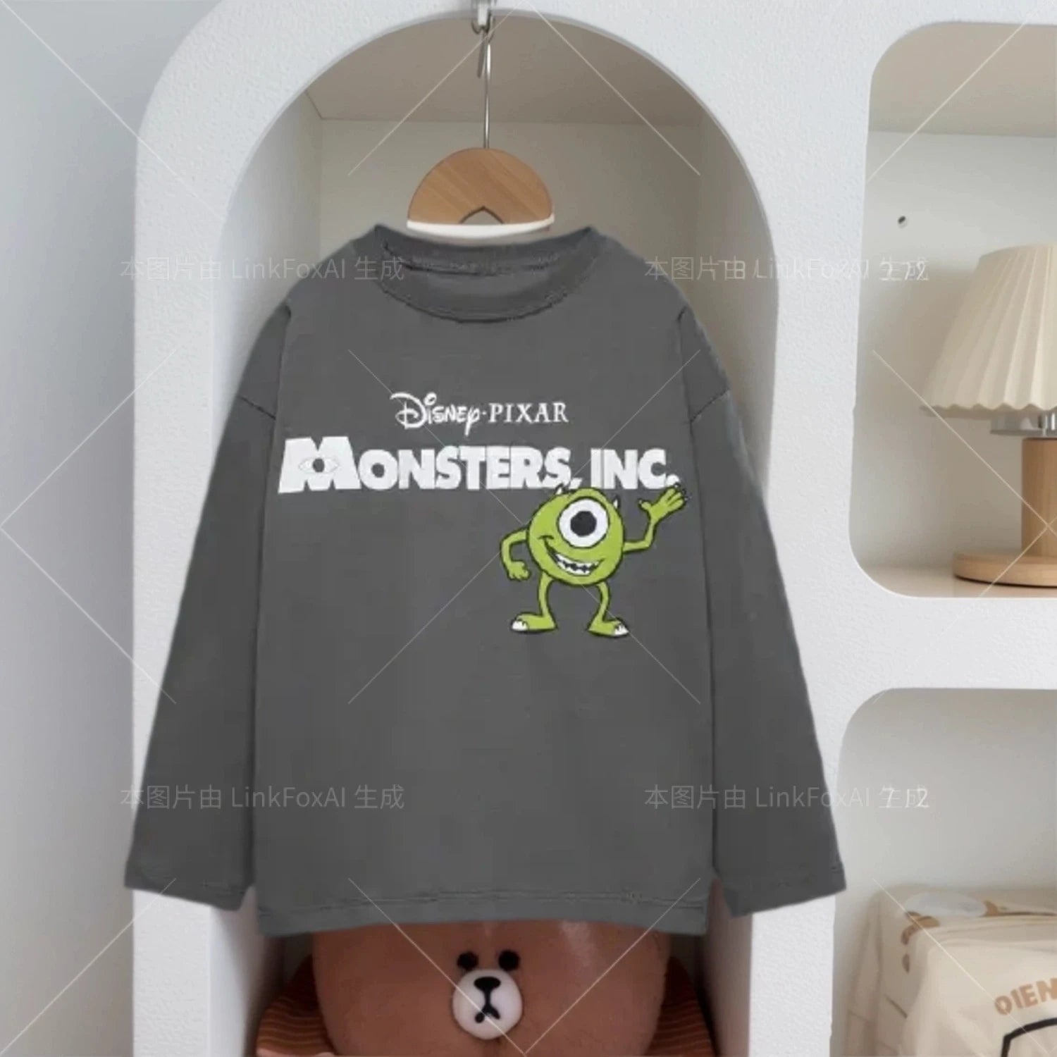 Women's Sports Shirt Loose Casual Round Neck Top New Cute Printed Hoodie Children's Simple And Versatile Long Sleeved Shirt