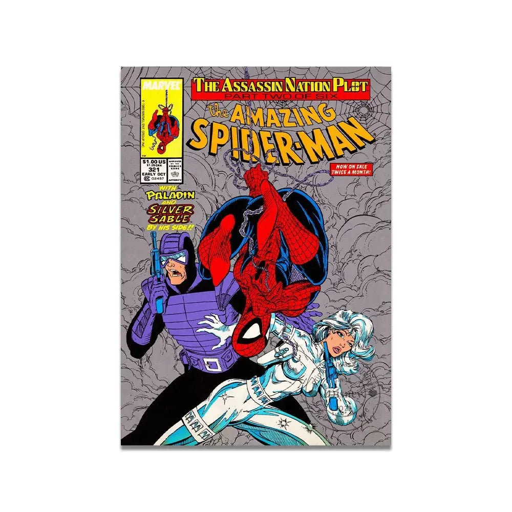 Marvel Vintage Comics Amazing Classic Spiderman Print Wall Art  Amgazine Poster Canvas Paintings Home Decor Pictures Best Gift
