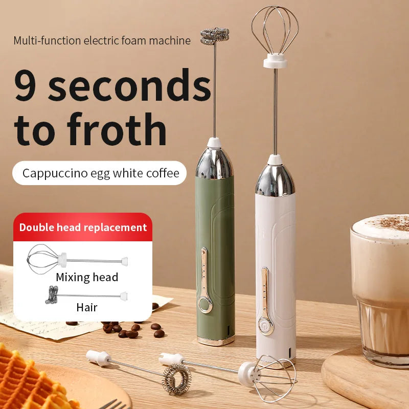 Mini Handheld Milk Whisk 3 Speed Adjustable Type-C Rechargeable Coffee Brewer Portable Kitchen Cooking Tools Whisk Foam Blender