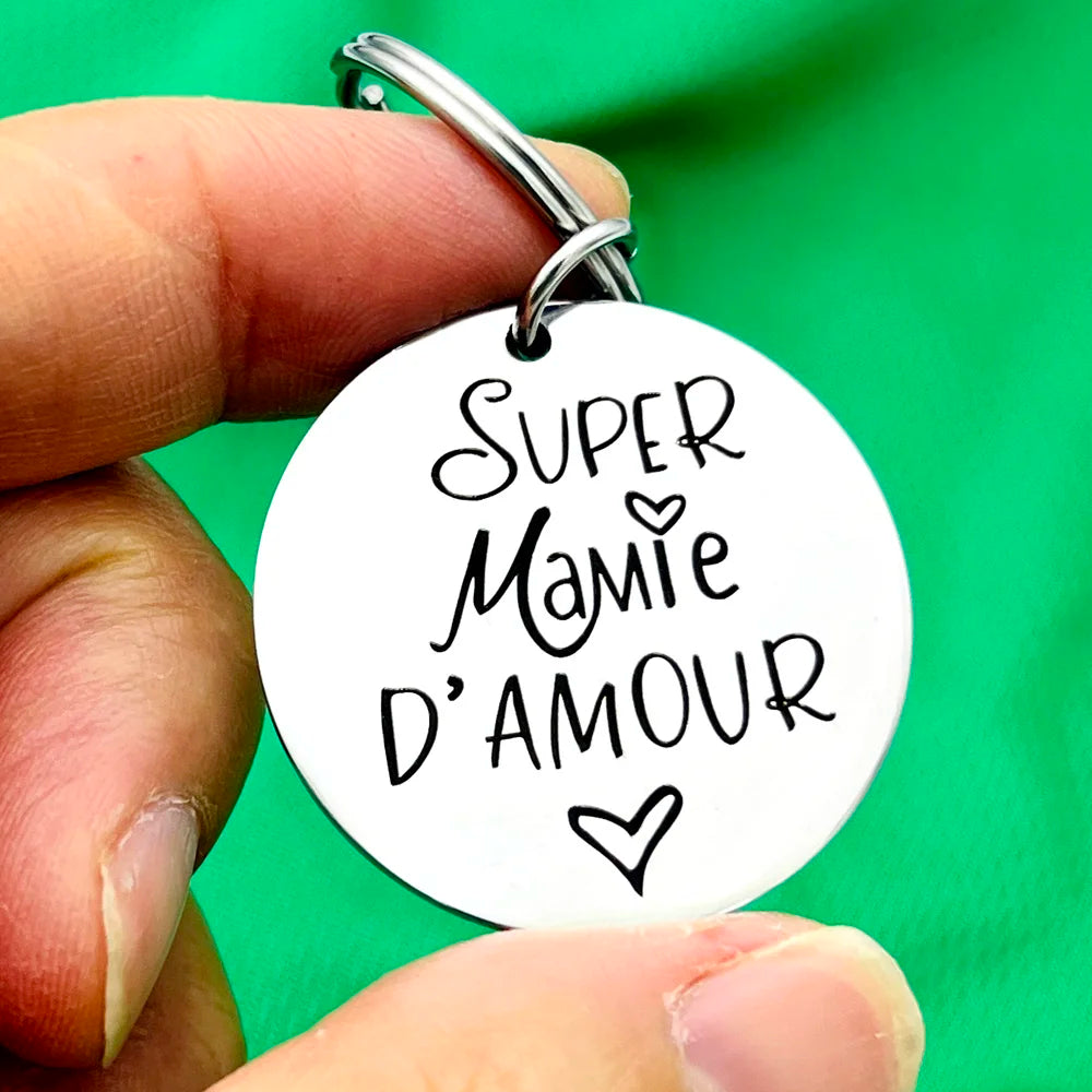 French Keychain Gifts for Grandma Birthday Thanksgiving Christmas Gifts for Grandmother Mothers Day Gifts