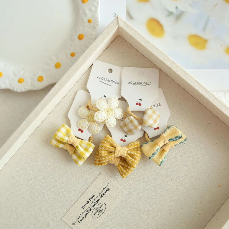 Elastic Hair Bow for Children, Children's Headwear, Hair Accessories for Girls, Cute Hair ties, Lovely Hair Rope, 10Pcs per Lot