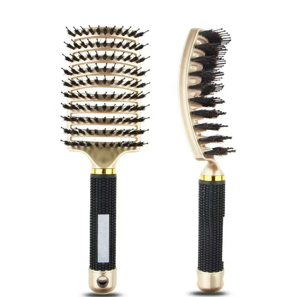 Brosse à cheveux Peigne de massage du cuir chevelu Brosse à cheveux Poil de sanglier Nylon Femmes Humide Bouclé Démêler Brosse à cheveux Salon Coiffure Styling Tool