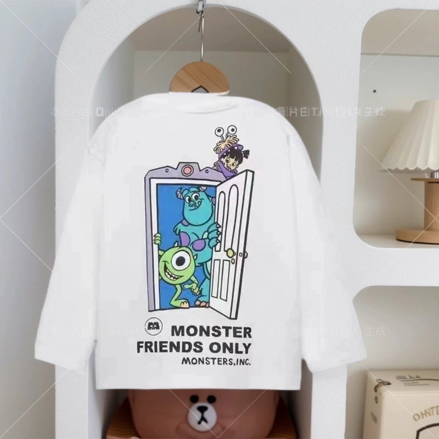 Women's Sports Shirt Loose Casual Round Neck Top New Cute Printed Hoodie Children's Simple And Versatile Long Sleeved Shirt