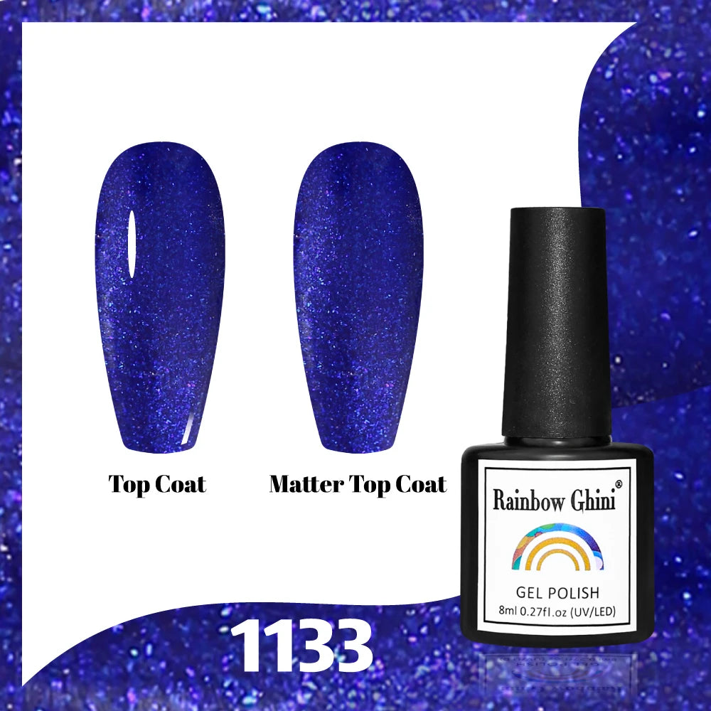 Gel Vernis à ongles semis permanents Paillettes 8Ml 150 couleurs