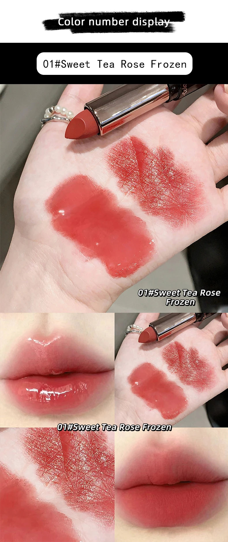 Gege Bear Double-ended Lipstick with Lip Oil for Moisturizing and Hydrating Layered Color-developing Long-lasting Lipstick