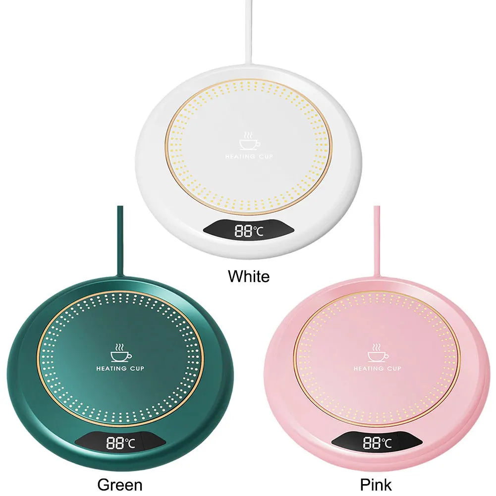 USB Smart Cup Warmer with 3 Temperature Settings Electric Beverage Warmer Coffee Cup Warmer for Coffee Milk Tea Beverage