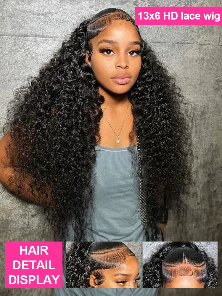 CEXXY 250% 13x4 13x6 Water Wave Curly Lace Frontal Human Hair Wigs Brazilian Loose Deep Wave Frontal Human Hair Wigs For Women