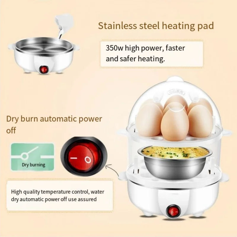 Smart Egg Cooker Electric Egg Boiler Steamer Poacher Compact Mini Kitchen Appliance Perfect for Breakfast and Healthy Meals