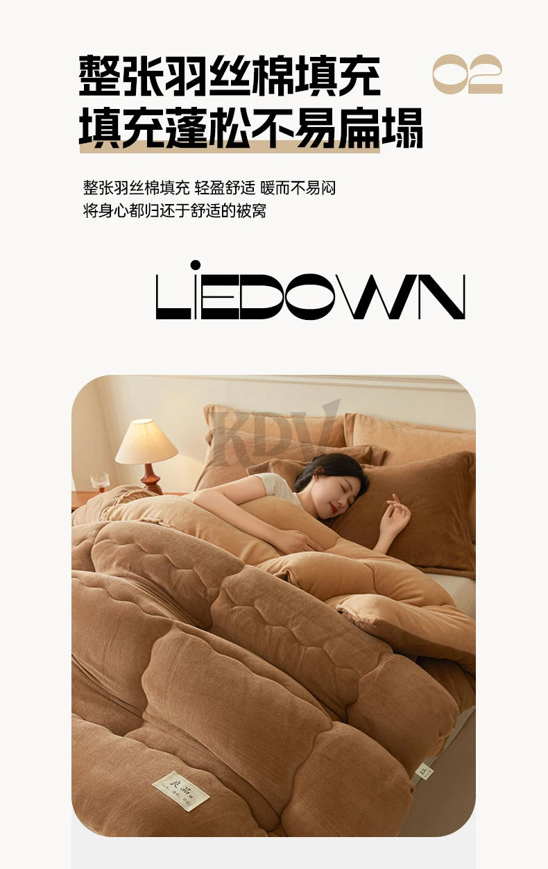 Thickened Milk Velvet Winter Warm Blanket for Bed Queen Size Soft Flannel Quilt Double-Sided Plush Single Double Thick Comforter