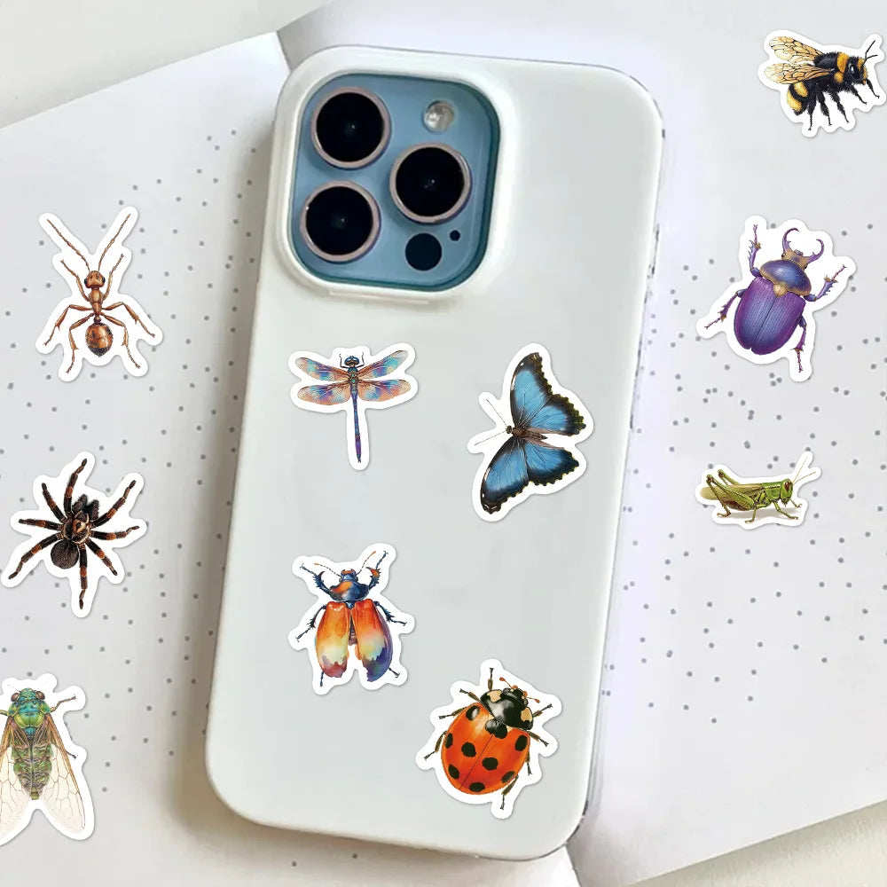 500pcs/Roll Butterfly Spider Insect Series Sticker DIY Waterproof Stickers For Phone Scrapbook Suitcase Skateboard Helmet Sticke