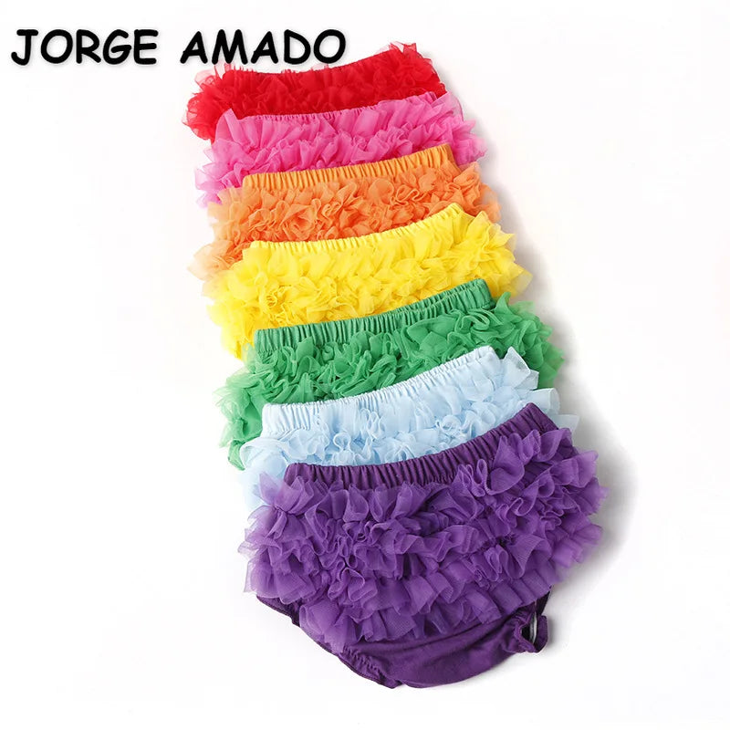 New Summer Shorts for Baby Girl Solid Color White Pink Yellow Grey Red Underpants Mesh Elastic Waist Children's Clothing E1200