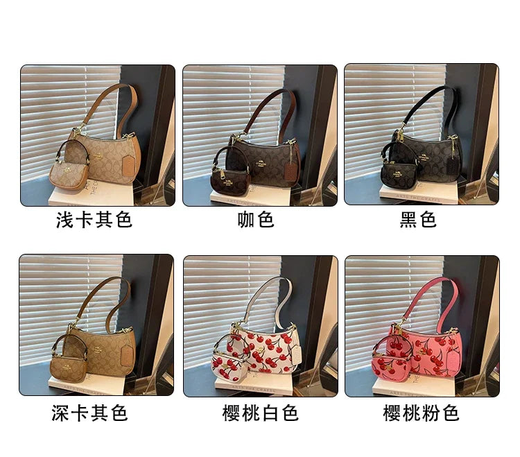 2025 Latest! Modern Vintage Cherry Crossbody - Mahjong - Style Chain Bag, Shoulder/Underarm Design, Women's Light Luxury