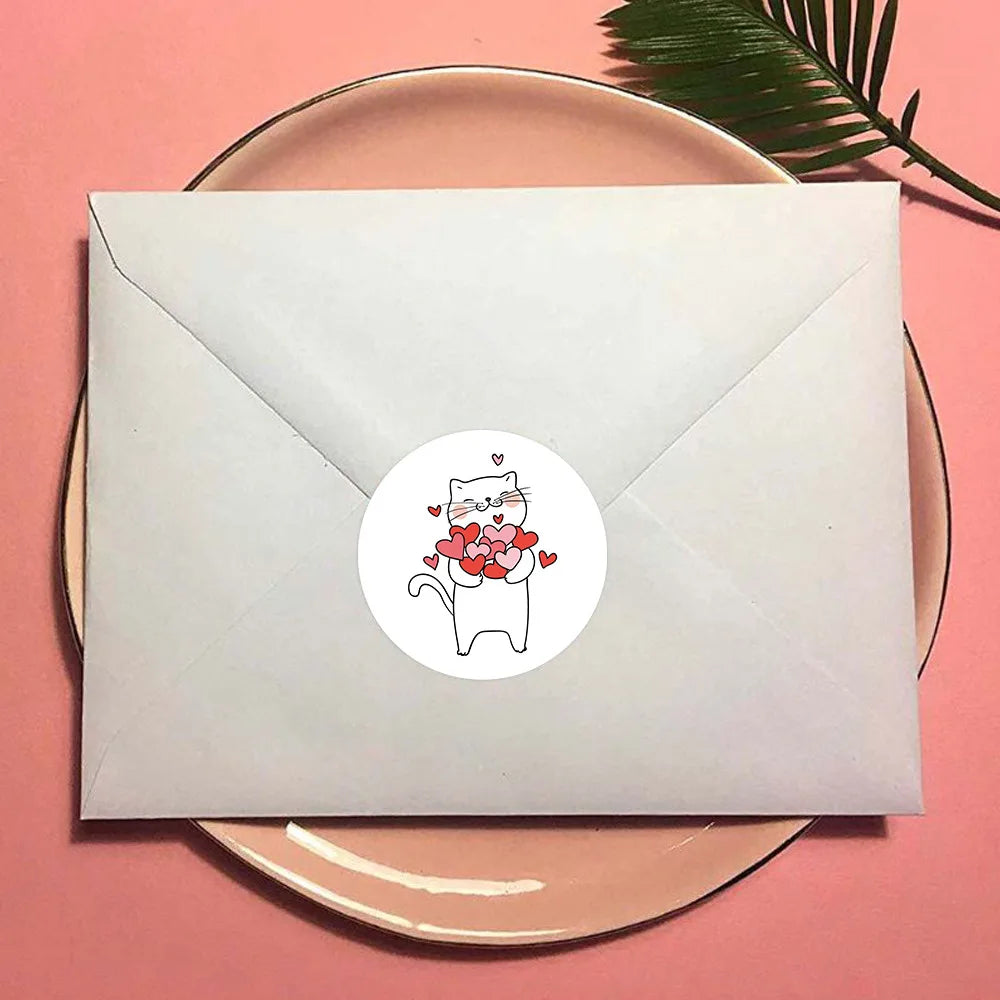 2.5cm Cute Cartoon Round Thank You Gift Labels Creative Children's Reward Stickers Scrapbooking Stationery Sealing Stickers