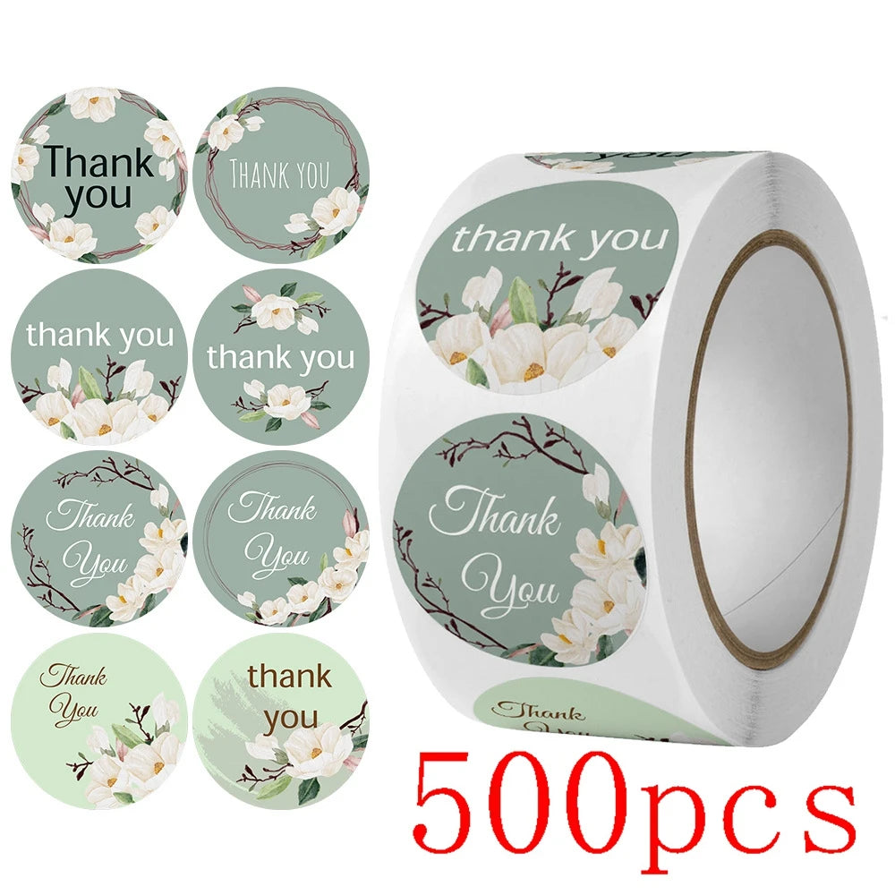 100-500pcs Thank You Sticker Holiday Decor Sticker Wedding Party Gift Sticker Birthday Gift Box Sticker Baking Labels