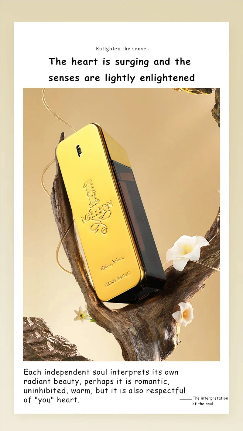 100ML Paco Rabanne 1 millones de Parfum Spray corporal de masculinidad madura para hombres Eau De Toilette Spray Perfume para ho