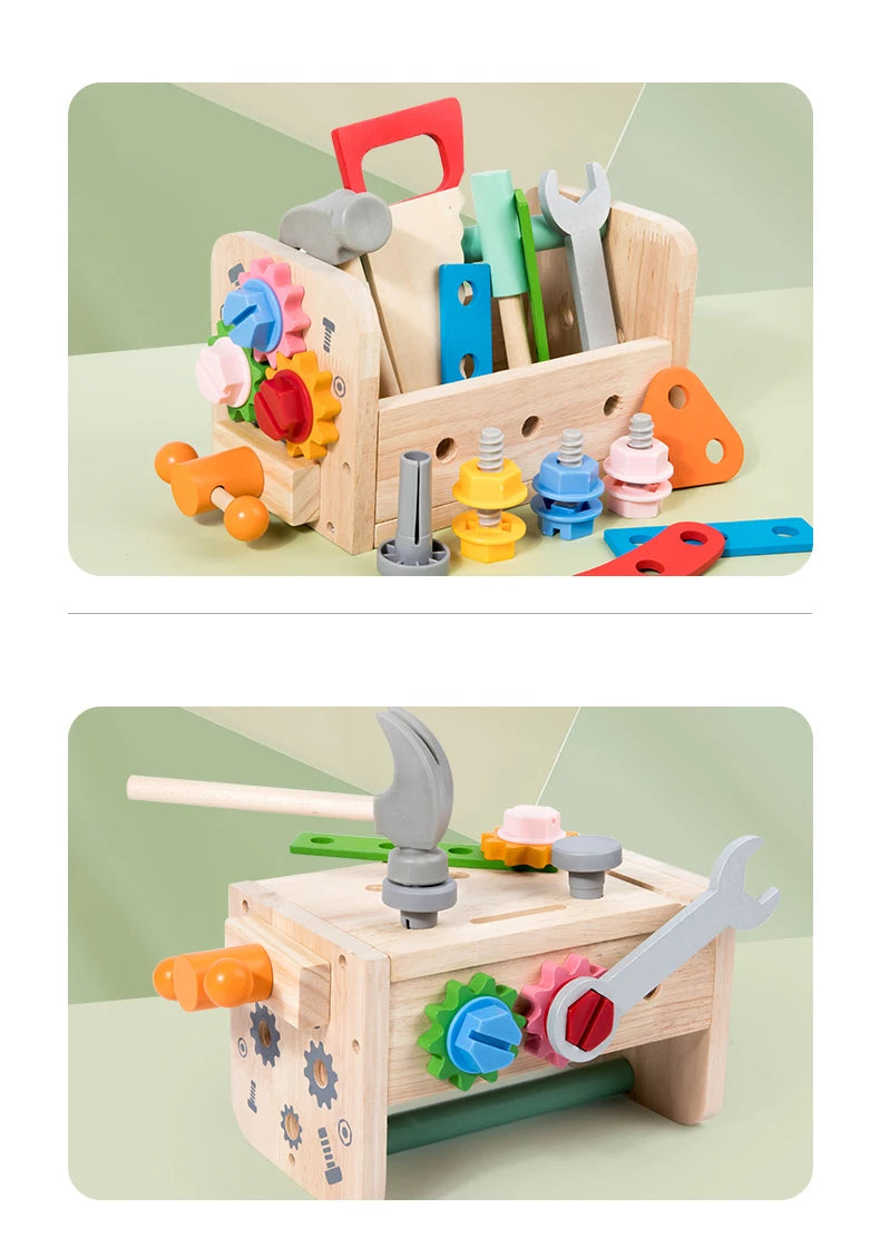 Wooden Tool Set For Kids Toys Montessori Toys Workbench Construction Toys Educational Toys For Christmas Birthday Gifts For Boys