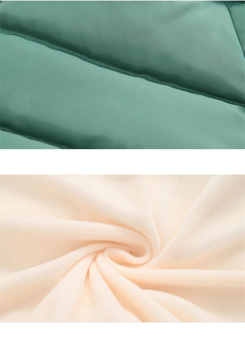 Baby Girl Boy Warm Outerwear 2023 Winter New Children Down Jacket Big Fur Collar Coat Kids Clothes Solid Thicken Girl Boy Jacket