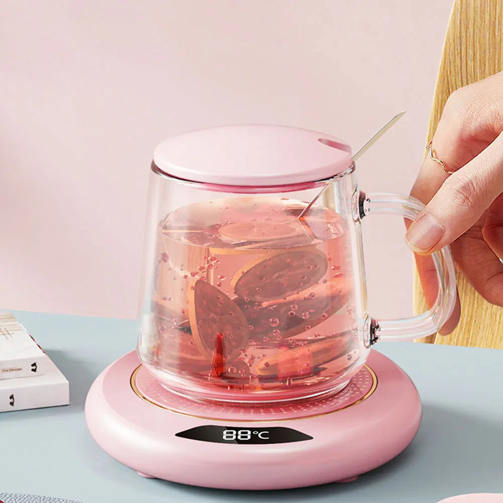 USB Smart Cup Warmer with 3 Temperature Settings Electric Beverage Warmer Coffee Cup Warmer for Coffee Milk Tea Beverage