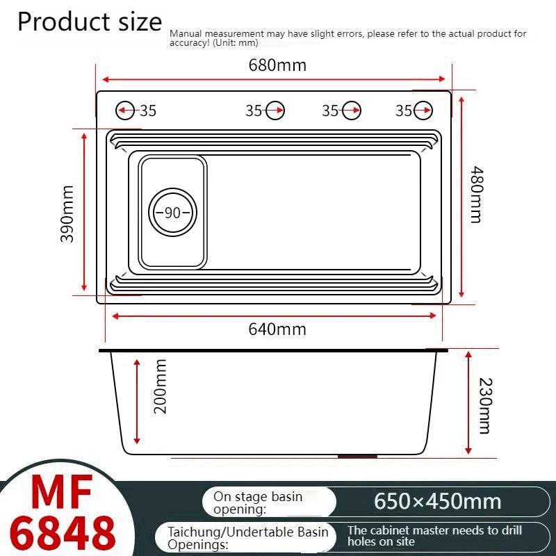 Stainless Steel Gray Kitchen Sink Multifunctional Stain and Scratch Resistant Large Single Slot Household Wash Cuisine Basin